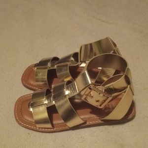 Gold gladiator sandals